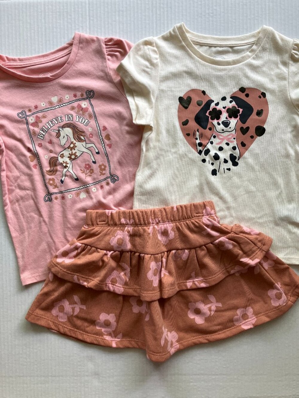 4 Girl Wonder Nation T-Shirts & Skort Bundle